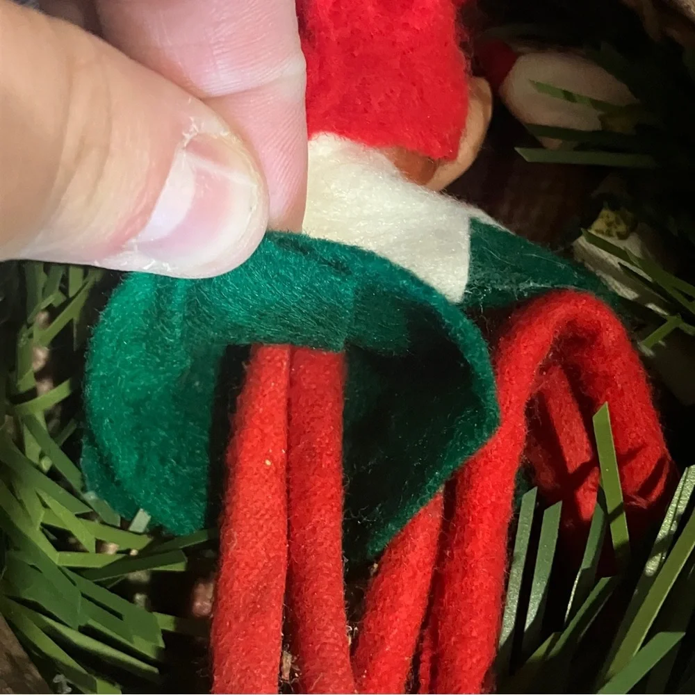 Vintage Handmade Christmas Knee-Hugger Elf Small Wreath